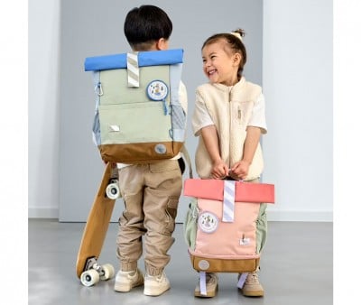 Mochila Escolar Mediana Rolltop Sunny Explorer Green / Blue