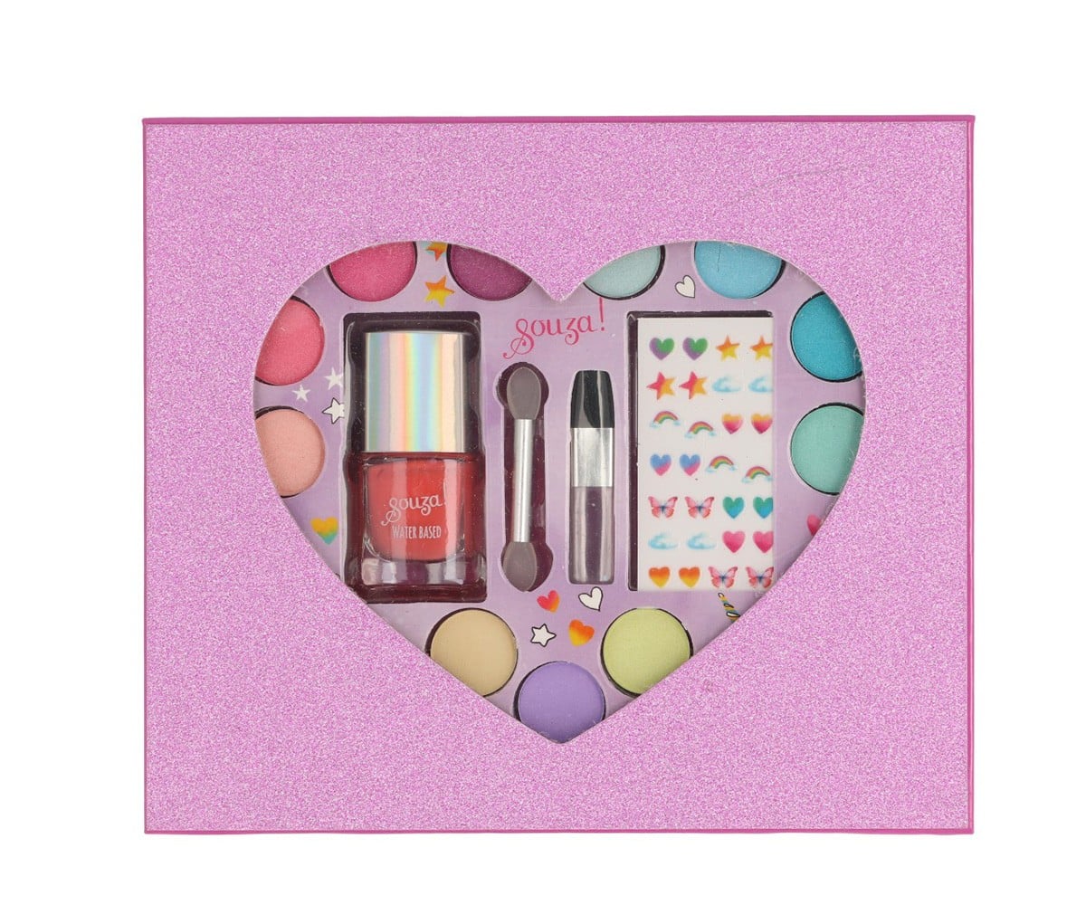 Kids Glitter Heart Cosmetics Box