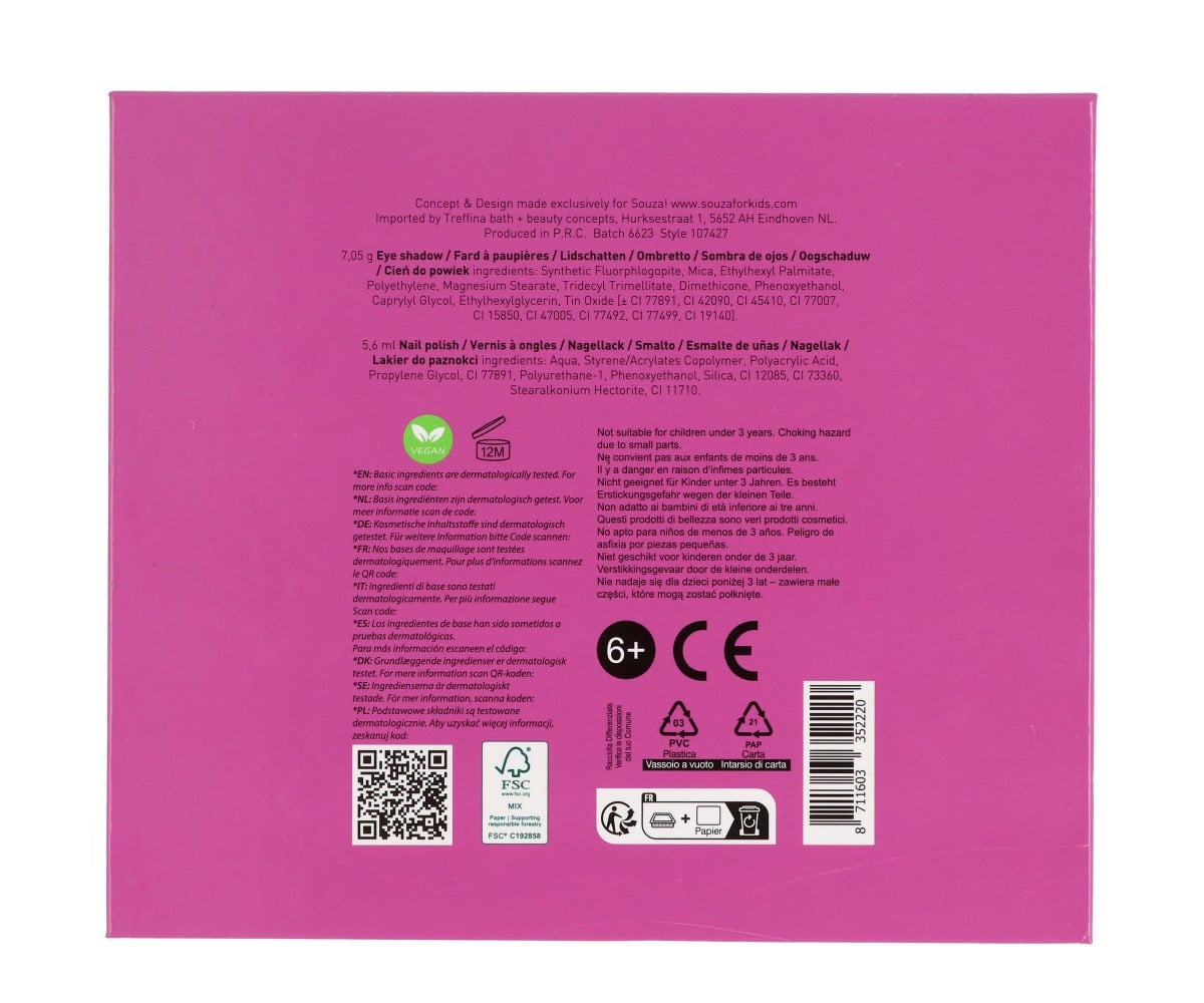 Kids Glitter Heart Cosmetics Box