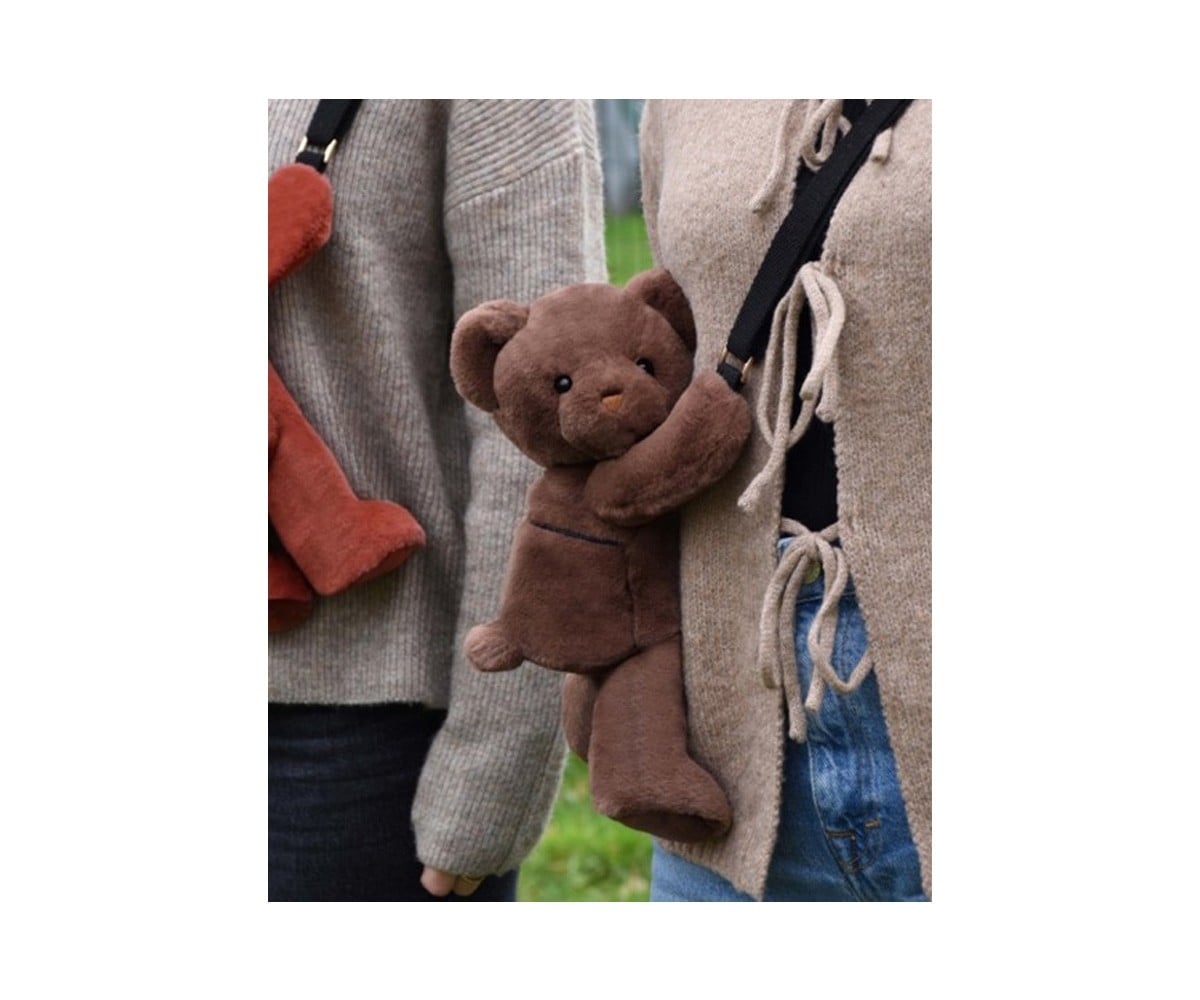 Bolsa Urso de Peluche Rosa 30cm