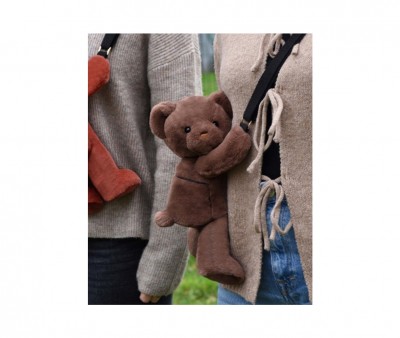 Bolsa Urso de Peluche Rosa 30cm