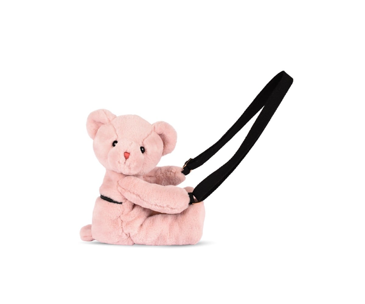 Bolsa Urso de Peluche Rosa 30cm
