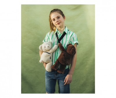 Bolsa Urso de Peluche Rosa 30cm