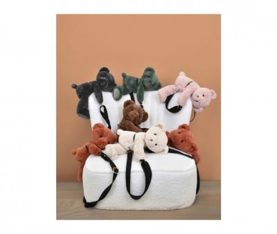 Bolsa Urso de Peluche Bege 30cm