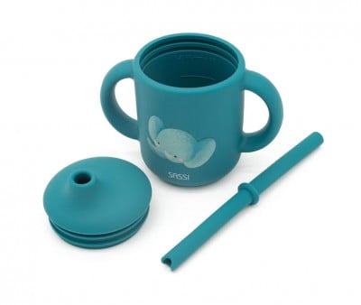 Tasse en Silicone avec Paille Éléphant 120 ml