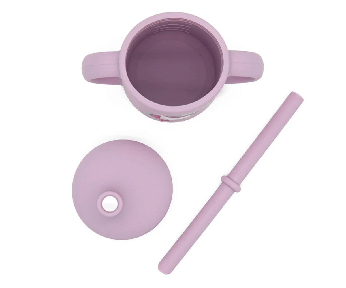 Copo de silicone unicórnio com palhinha 120ml
