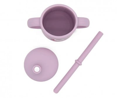 Copo de silicone unicórnio com palhinha 120ml