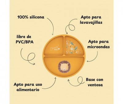 Piatto in Silicone con Scomparti Leone