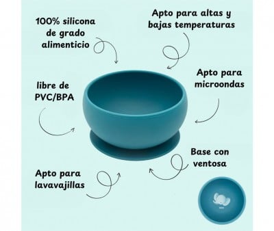 Ciotola Ventosa in Silicone Elefante