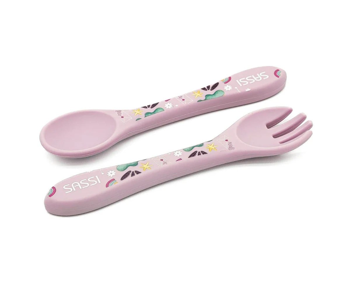 Unicorn Silicone Spoon and Fork