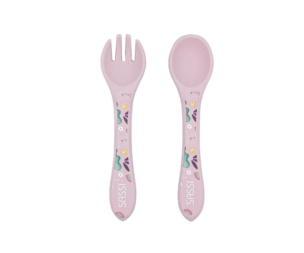 Unicorn Silicone Spoon and Fork