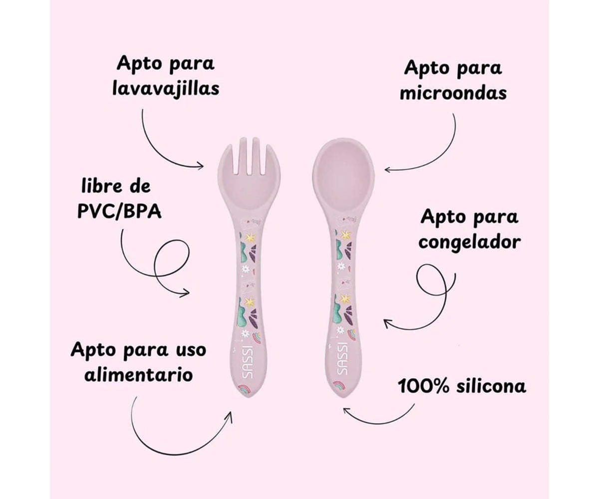 Unicorn Silicone Spoon and Fork
