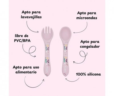 Unicorn Silicone Spoon and Fork