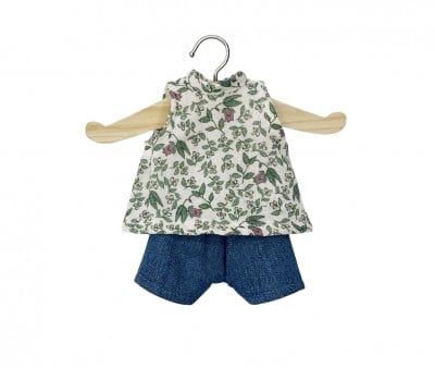 Conjunto para Muñecas Amigas de Camiseta Iva Amélie y Shorts Vaqueros