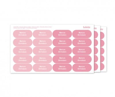 60 Etichette Adesive Solid Pink