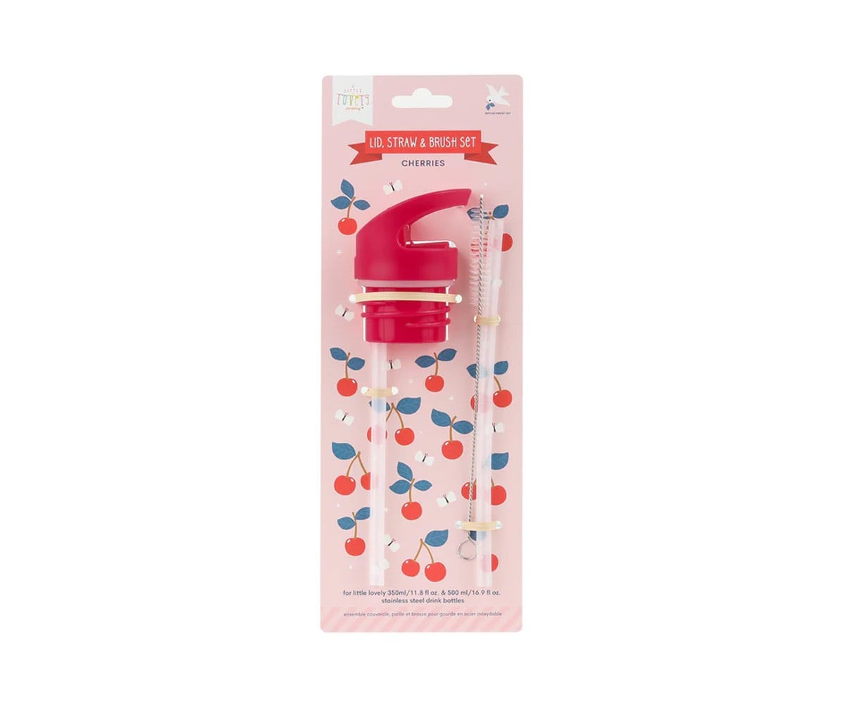 Set Tapa Pajita y Cepillo Cherries