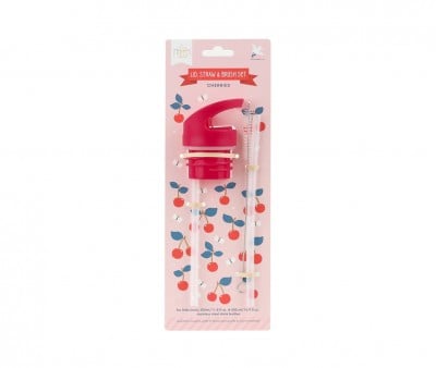 Set Tapa Pajita y Cepillo Cherries