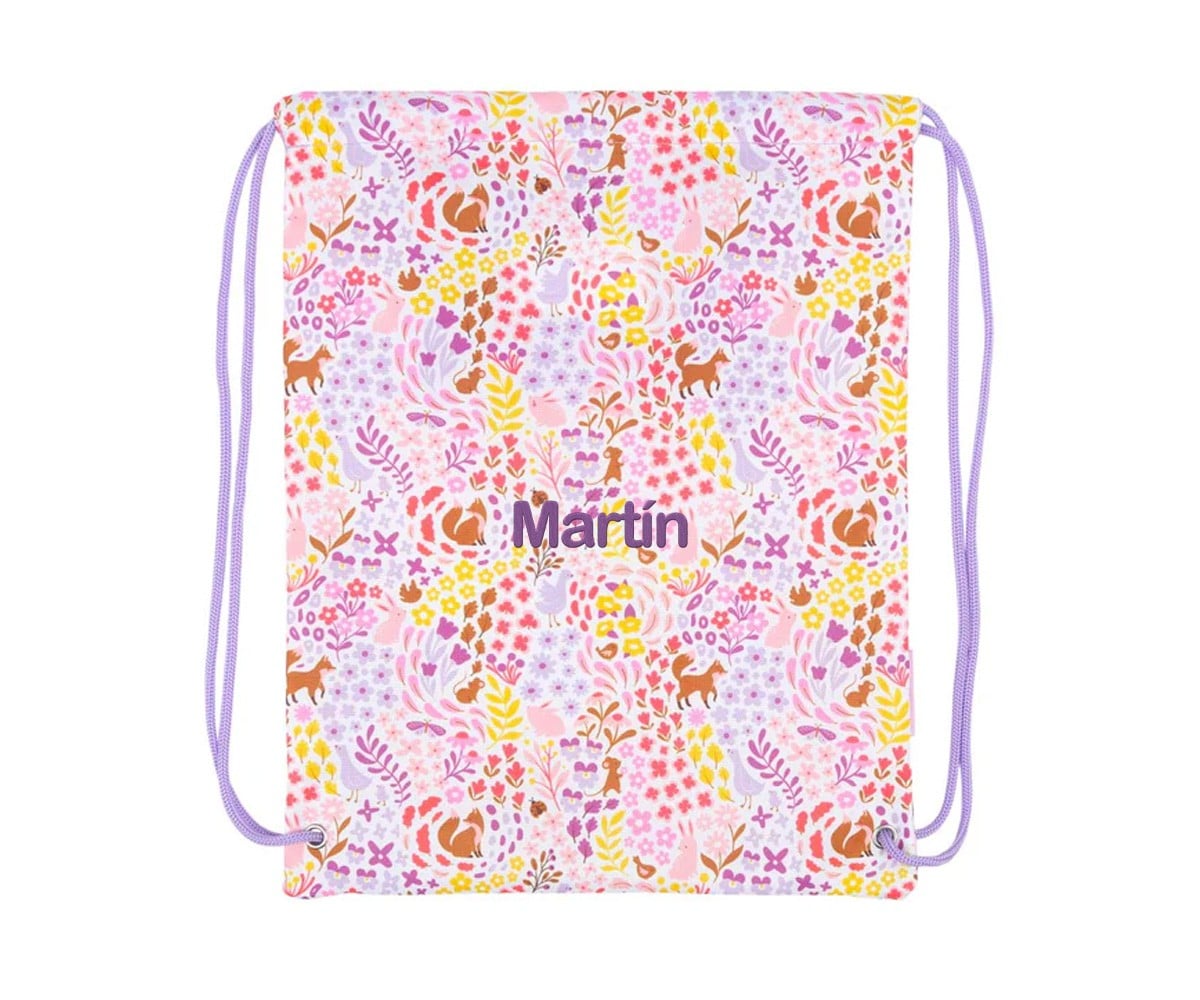 Mochila Saco Flower Garden Personalizable
