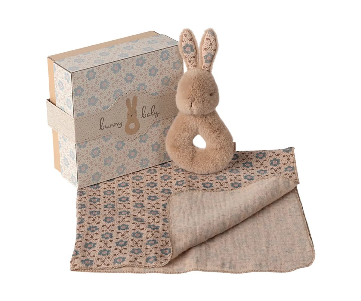 Conjunto Cream Peach Rabbit Rattle