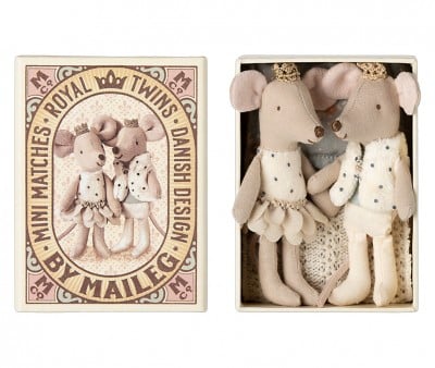 Ratones Gemelos Reales en Caja de Cerillas