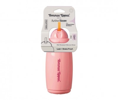 Botella Isotérmica Antigoteo con Pajita Rosa Pastel 266ml