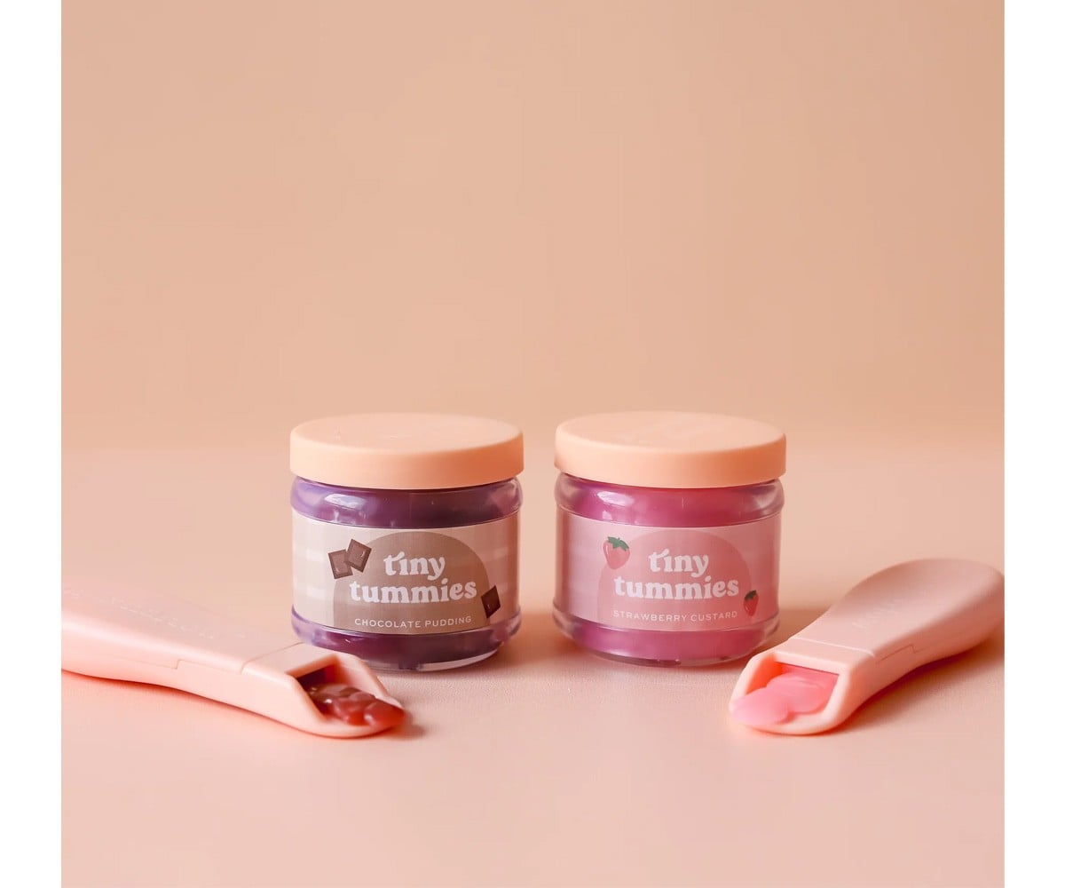 Set de Tarro y Cuchara Tiny Tummies Strawberry Custard