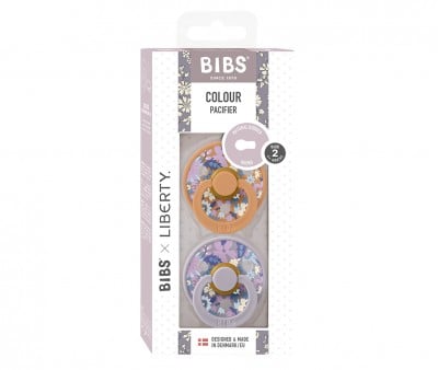 2 Sucettes BIBS Colour Round Liberty June Blossom Pumpkin Mix