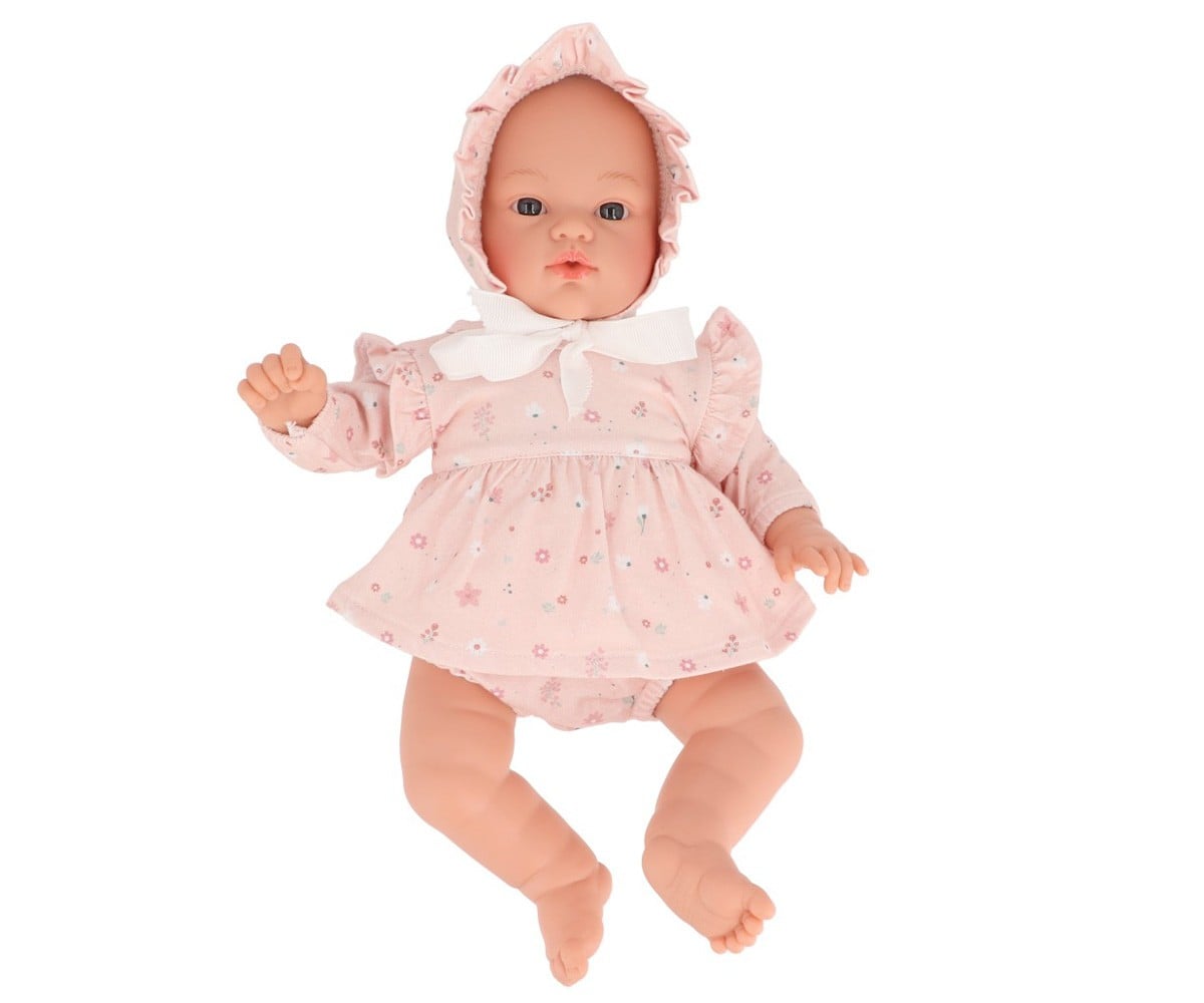 Poupée Héléna avec Robe et Bonnet Pink Flowers