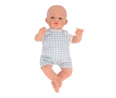 Mateo Doll with Blue Vichy Overalls