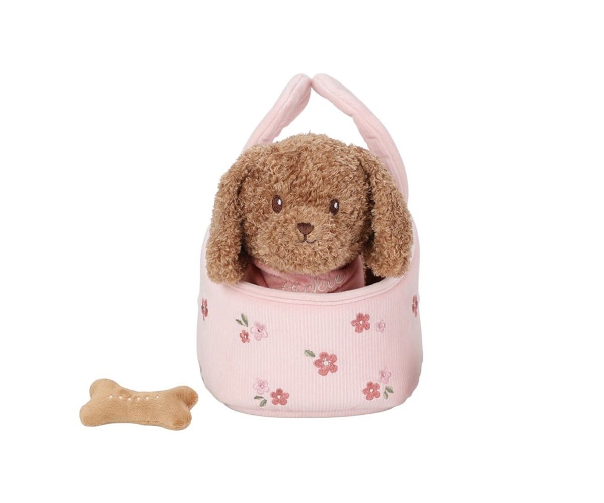 Perrito de Peluche Jackie con Bolsa de Transporte