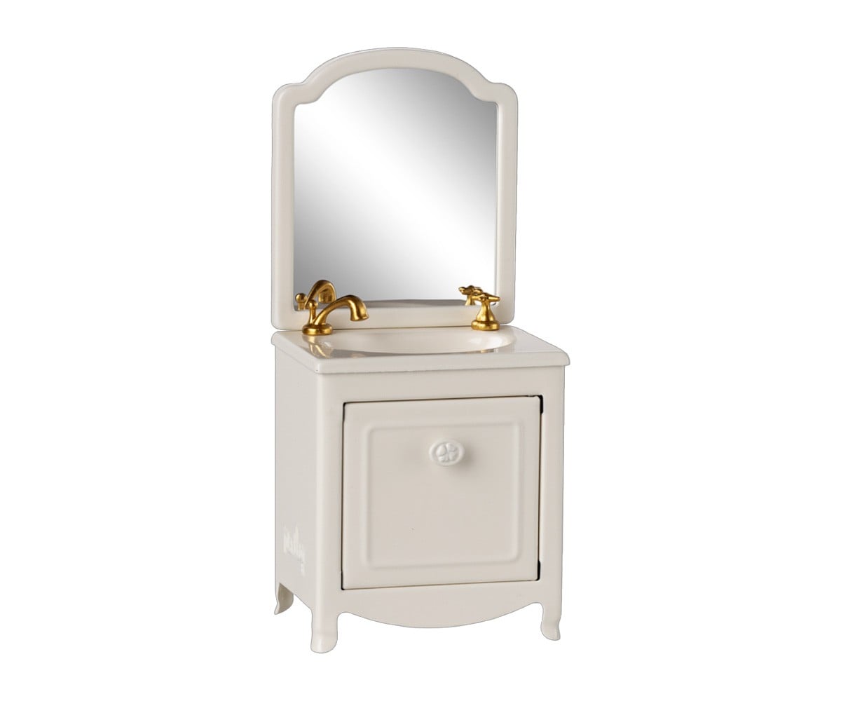 Mobile con Lavabo e Specchio Off White Maileg Miniatura
