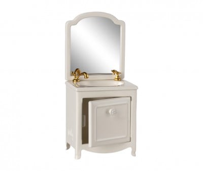 Mobile con Lavabo e Specchio Off White Maileg Miniatura
