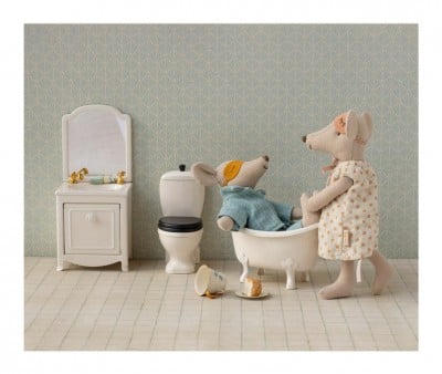 Mobile con Lavabo e Specchio Off White Maileg Miniatura