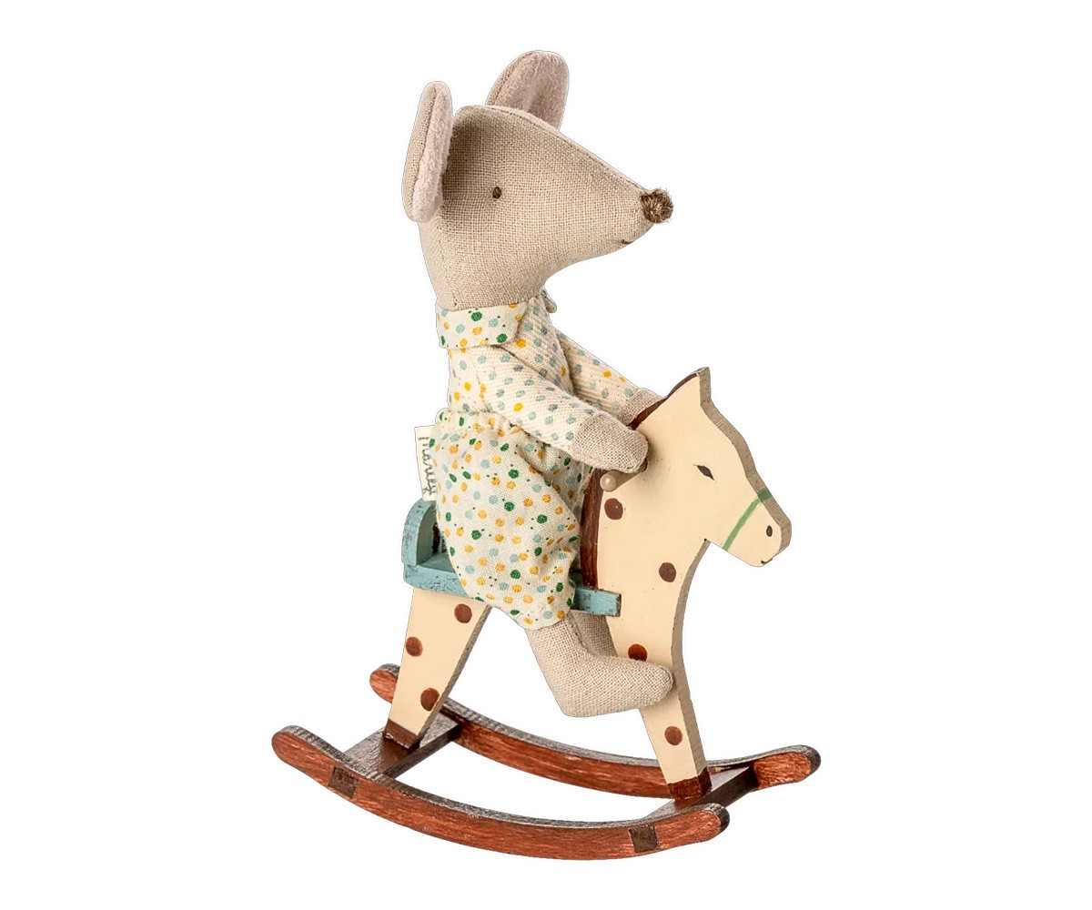 Cavalo baloiço Mouse Maileg Dots