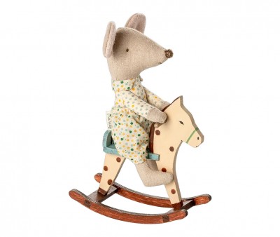 Cavalo baloiço Mouse Maileg Dots