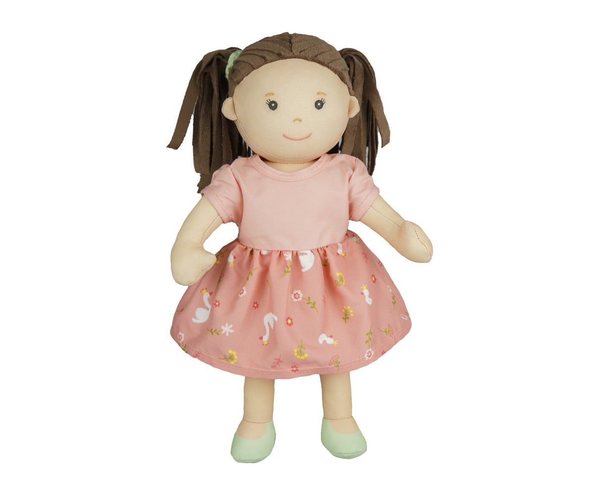 Boneca de tecido Lucie com vestido, personalizável de 32 cm