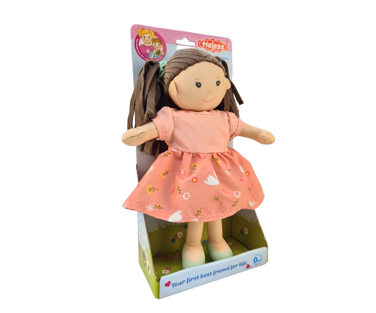 Boneca de tecido Lucie com vestido, personalizável de 32 cm