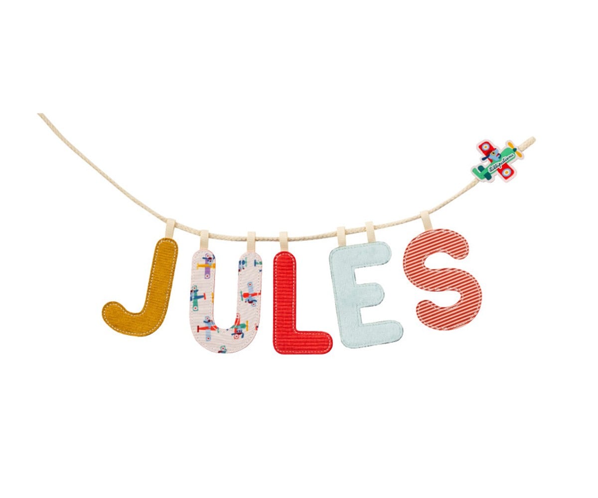 Lettera Tela Lilliputiens Fosforescente E Azzurro