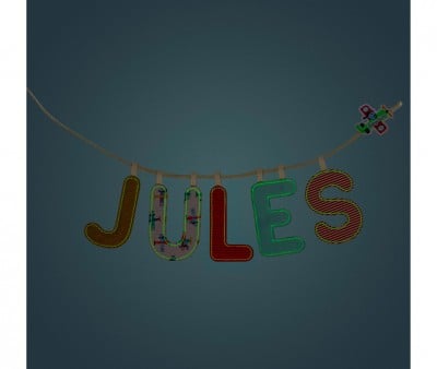 Lettera Tela Lilliputiens Fosforescente E Azzurro