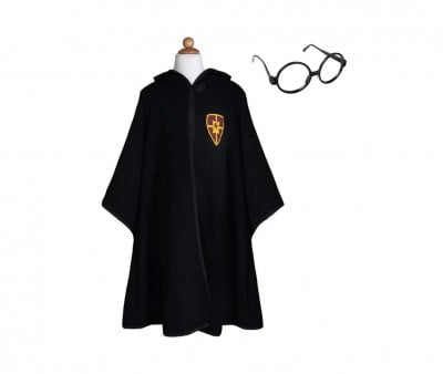 Capa de feiticeiro preto com óculos