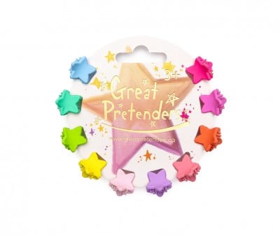 10 pinças Mini Rainbow Star 