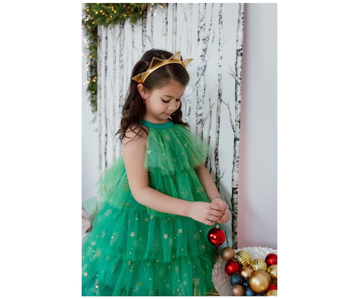 Fato de árvore de Natal com diadema