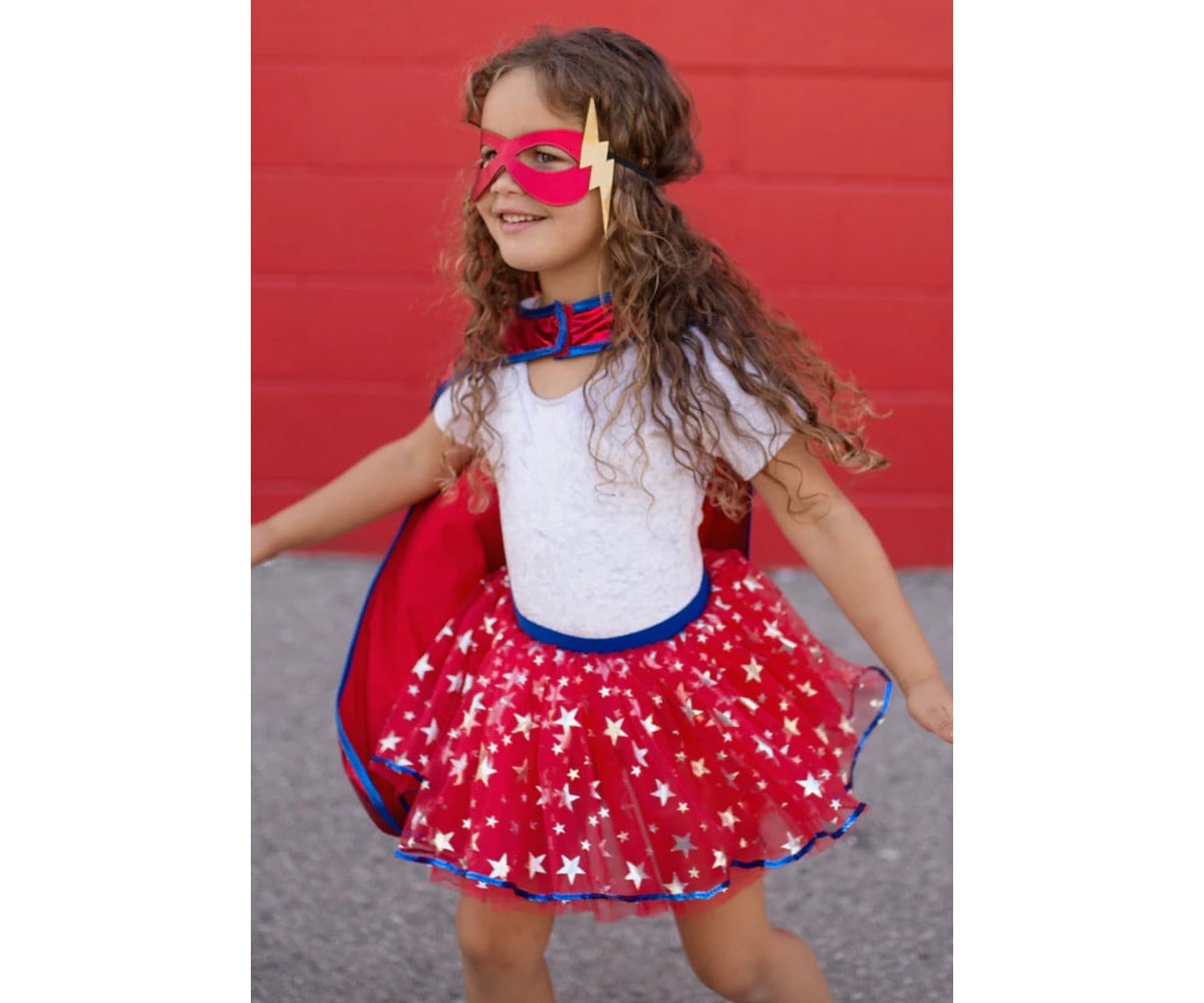 Disfraz Tutú Infantil Superhero, Capa y Antifaz 4-6 años