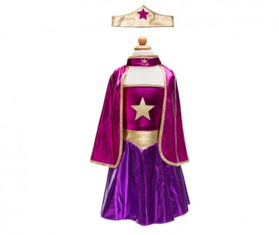 Disfraz Infantil Superhéroe Star con Capa y Diadema 4-6 años