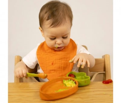Assiette et Cuillère en Bois pour Enfant Cathy The Carrot