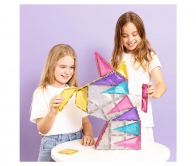Construção Connetix Glitter Unicorn 56 peças