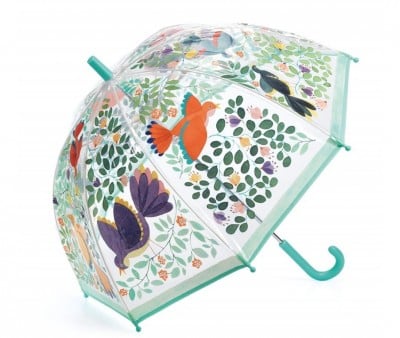 Guarda-chuva Médio Transparente Flores e Pássaros