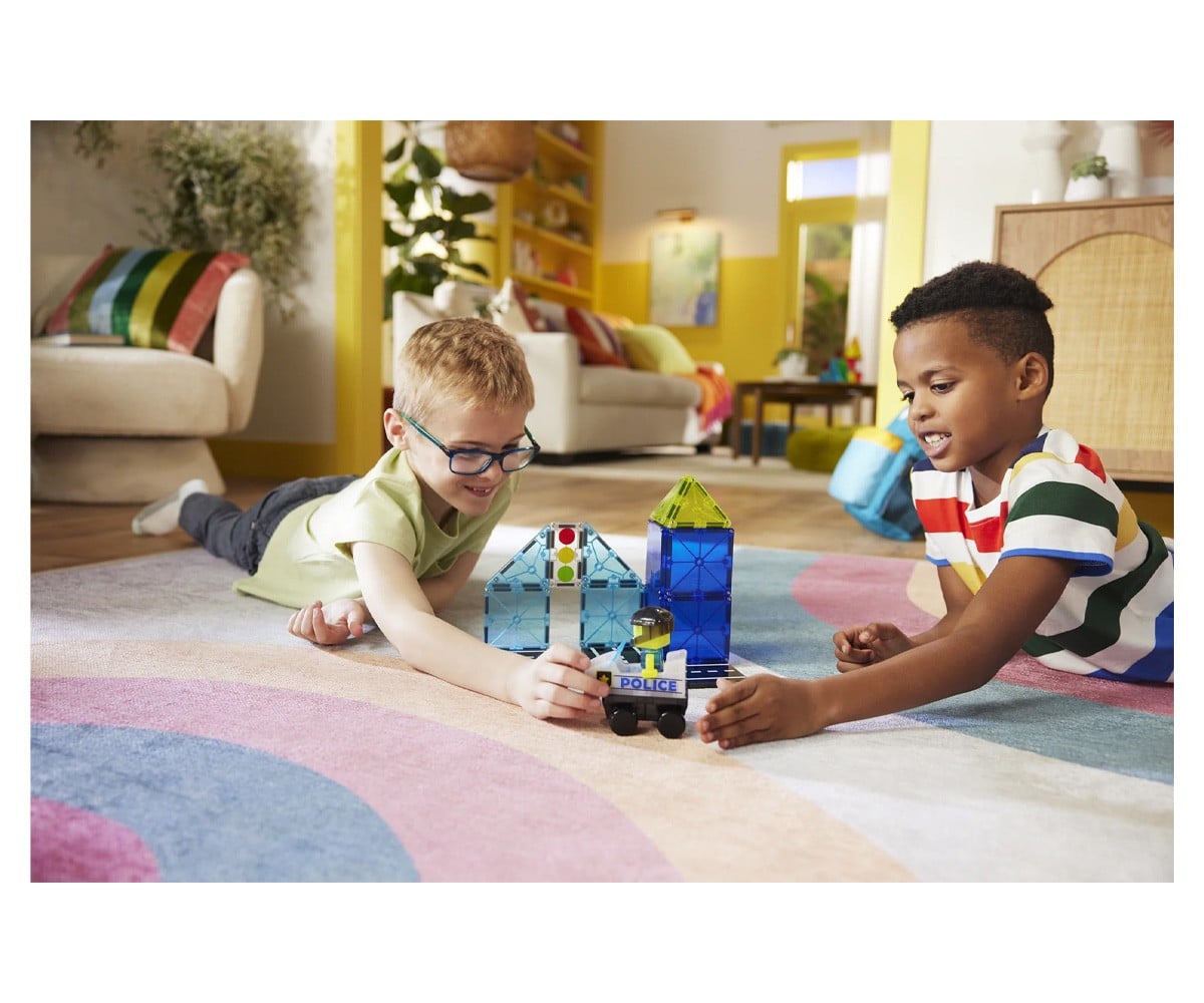 Conjunto de construção Magna-Tiles Police Patrol de 20 peças