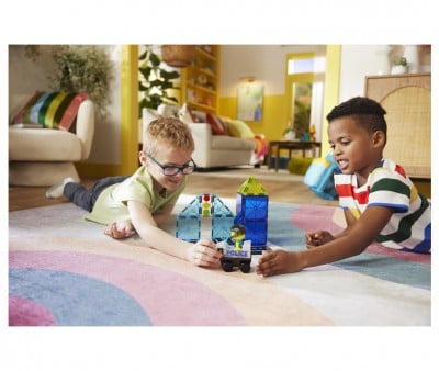 Conjunto de construção Magna-Tiles Police Patrol de 20 peças