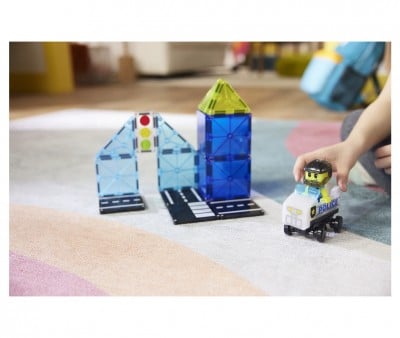 Conjunto de construção Magna-Tiles Police Patrol de 20 peças